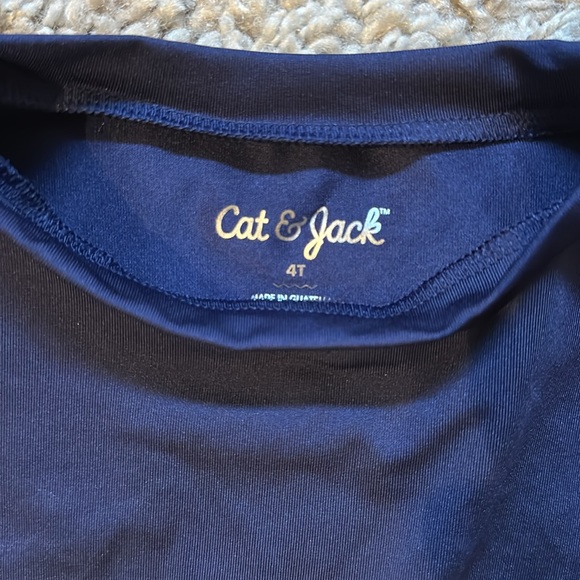Cat & Jack UPF rash guard in 4T navy - worn once, if that - Picture 2 of 2